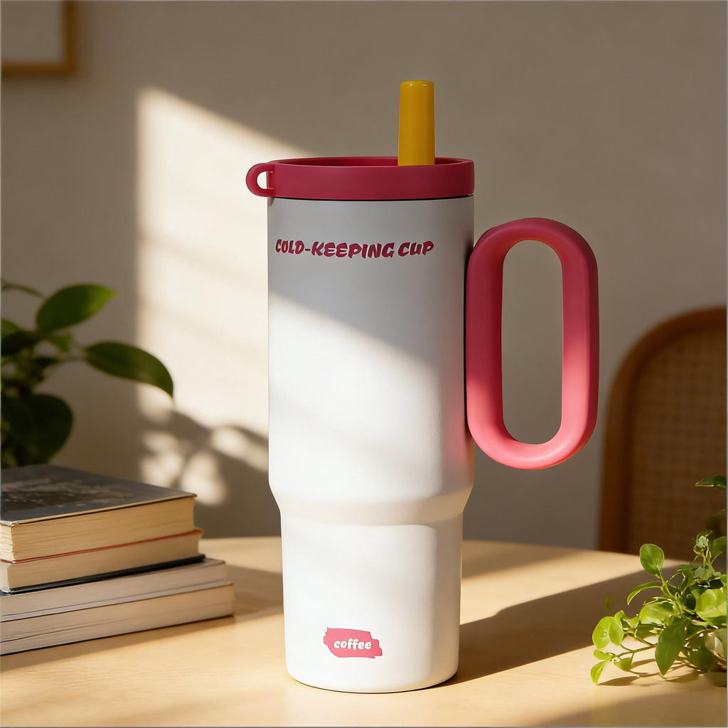 Gender-Neutral Mug With Built-In Straw For Cold Drinks