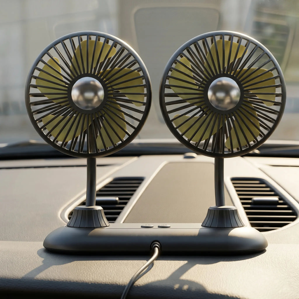 Dual Head Car Fan -  Vehicle Air Circulation - Ormexis
