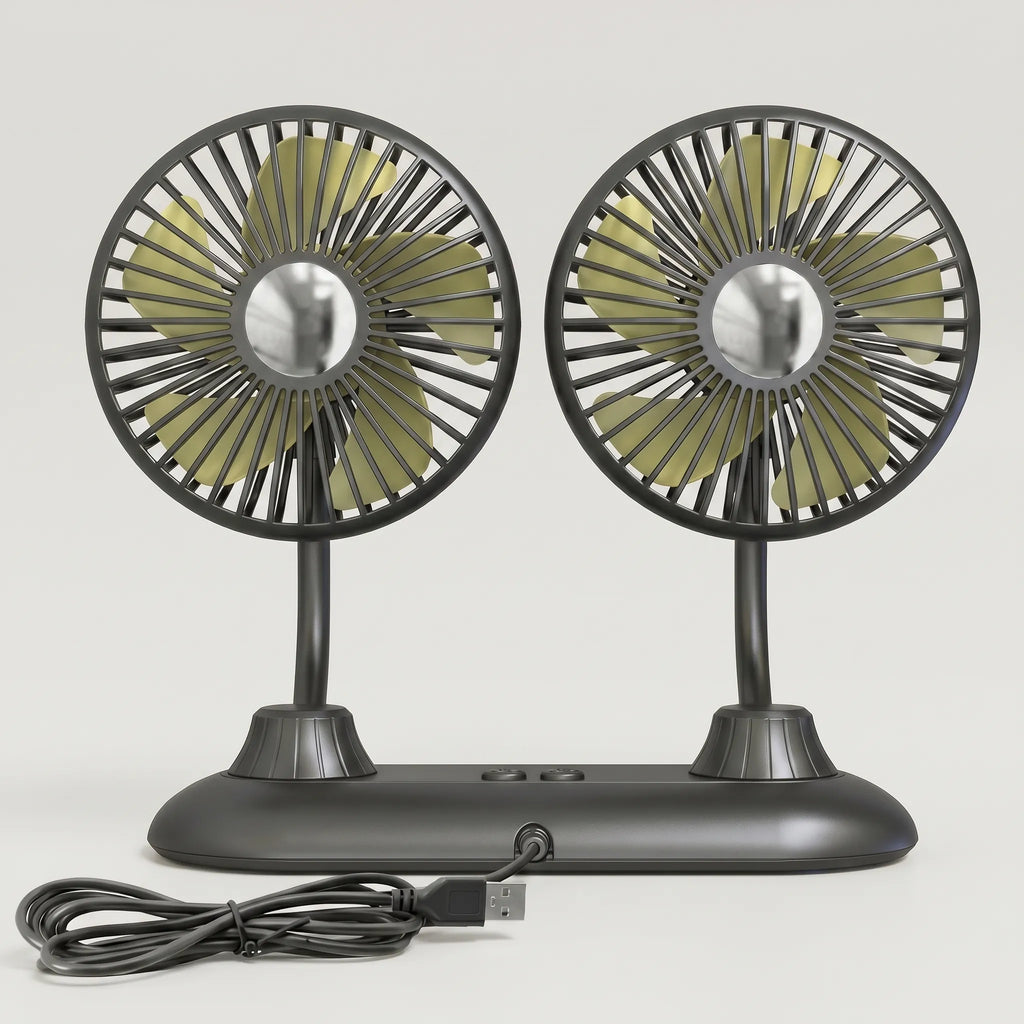 Dual Head Car Fan -  Vehicle Air Circulation - Ormexis