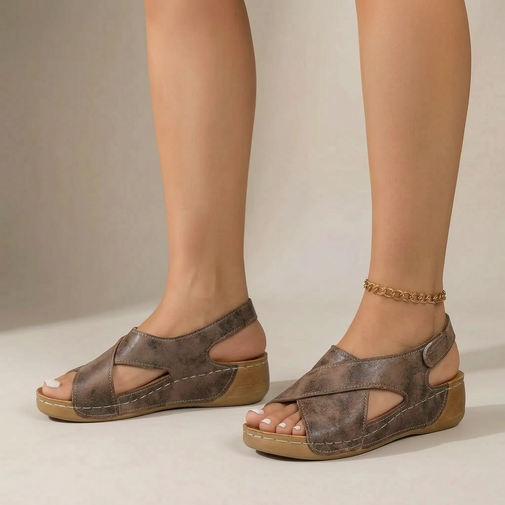 Slingback Wedge Sandals -  Walking On Holiday - Ormexis