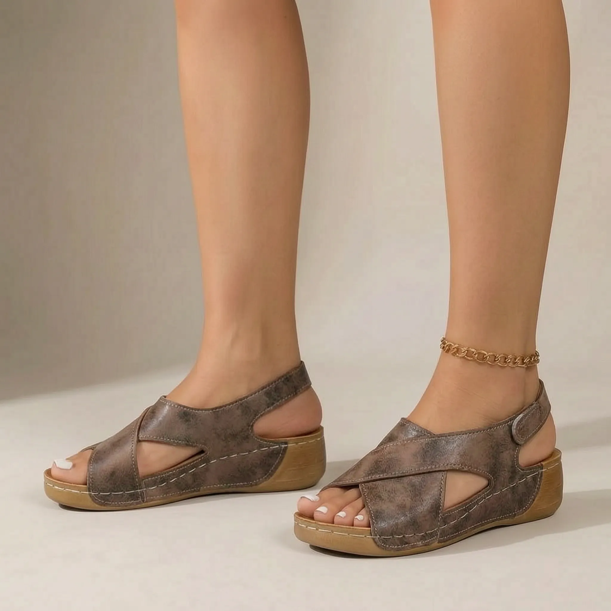 Slingback Wedge Sandals -  Walking On Holiday - Ormexis