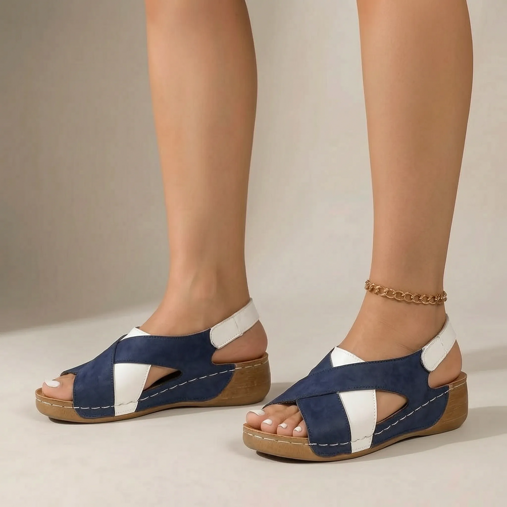 Slingback Wedge Sandals -  Walking On Holiday - Ormexis