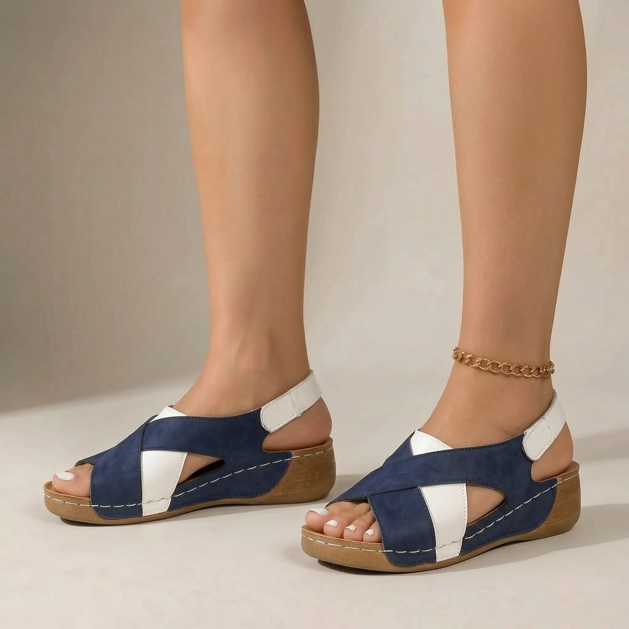 Slingback Wedge Sandals -  Walking On Holiday - Ormexis