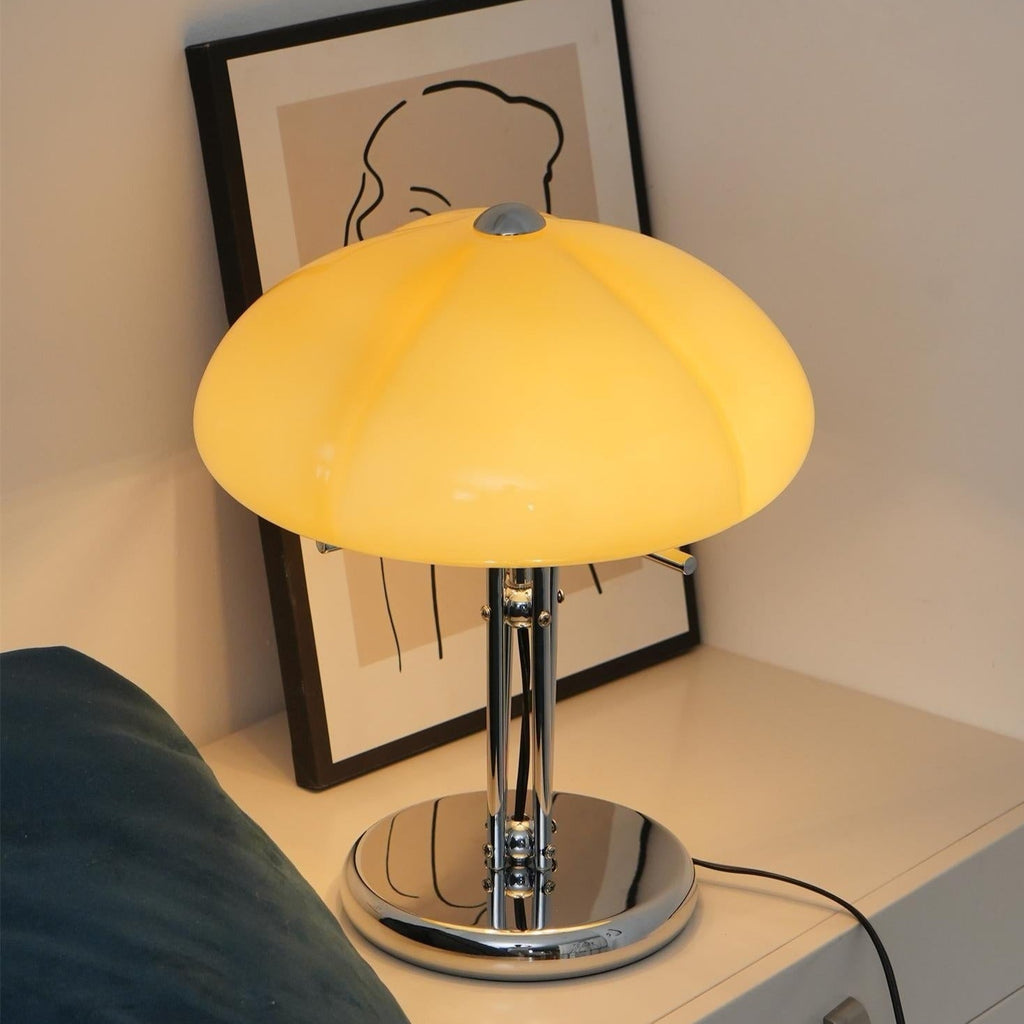 Mushroom Lamp With Bauhaus Influence And Clean Geometric Silhouette