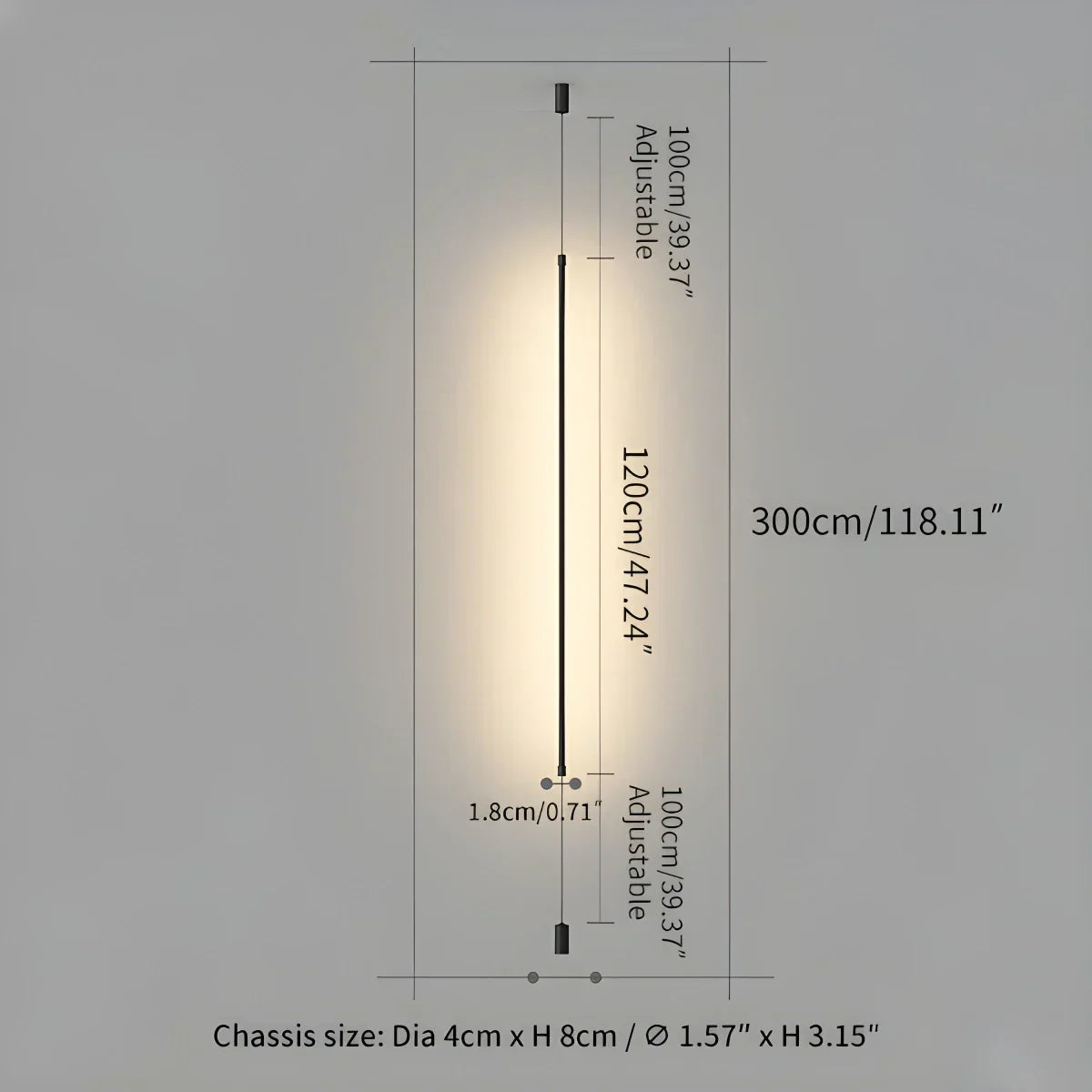 Tall Linear LED Light For Modern Interiors And Open Spaces