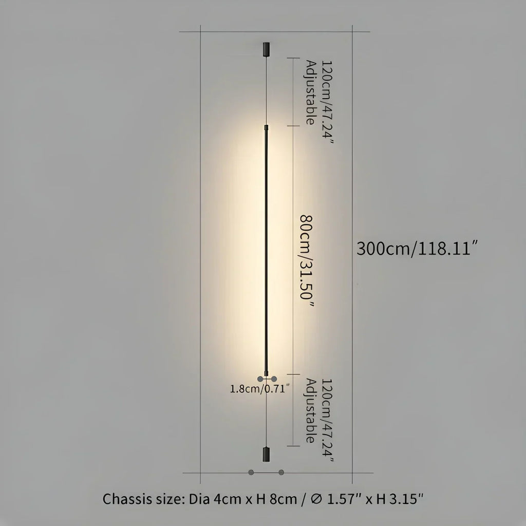 Tall Linear LED Light For Modern Interiors And Open Spaces