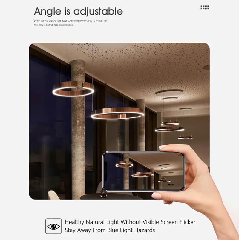 Sleek Circular LED Ring Chandelier For Living Room Decor