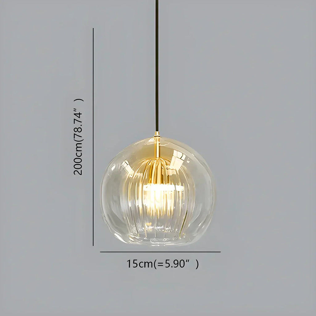 Scandinavian Pendant Glass Globe Light For Modern Living Spaces