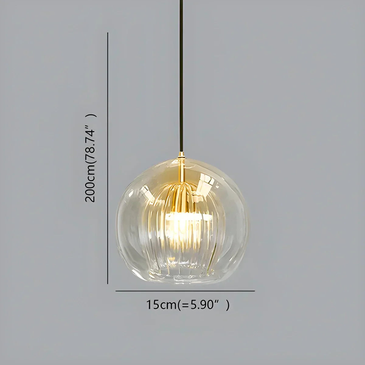 Scandinavian Pendant Glass Globe Light For Modern Living Spaces