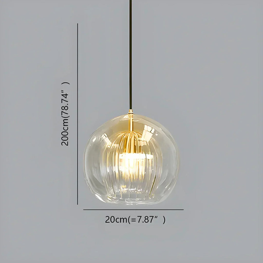 Scandinavian Pendant Glass Globe Light For Modern Living Spaces