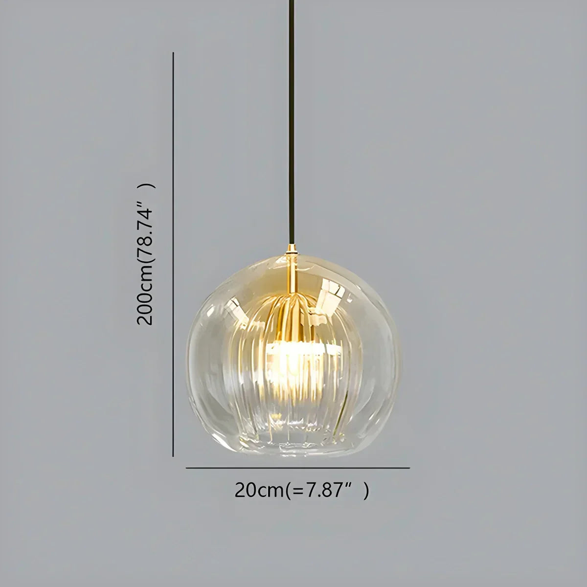 Scandinavian Pendant Glass Globe Light For Modern Living Spaces