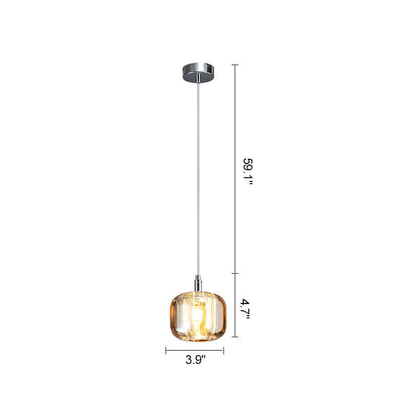Multicolor Glass Pendant Light Fixture With Layered Lighting