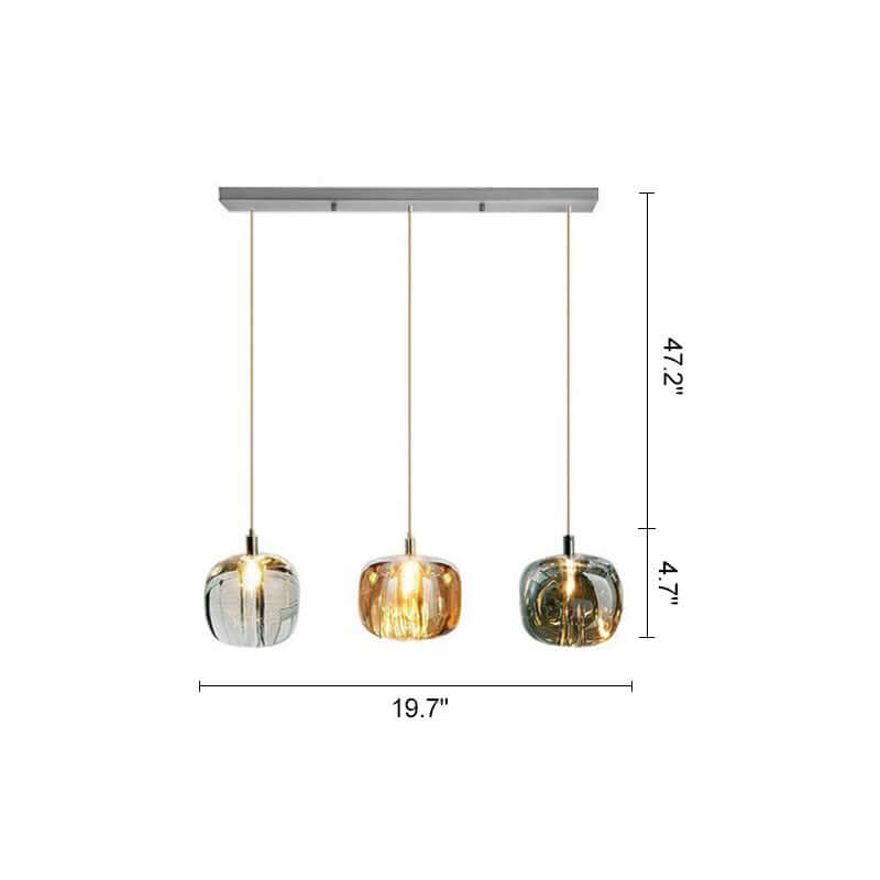 Multicolor Glass Pendant Light Fixture With Layered Lighting