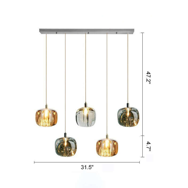 Multicolor Glass Pendant Light Fixture With Layered Lighting