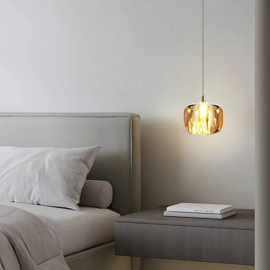 Multicolor Glass Pendant Light Fixture With Layered Lighting