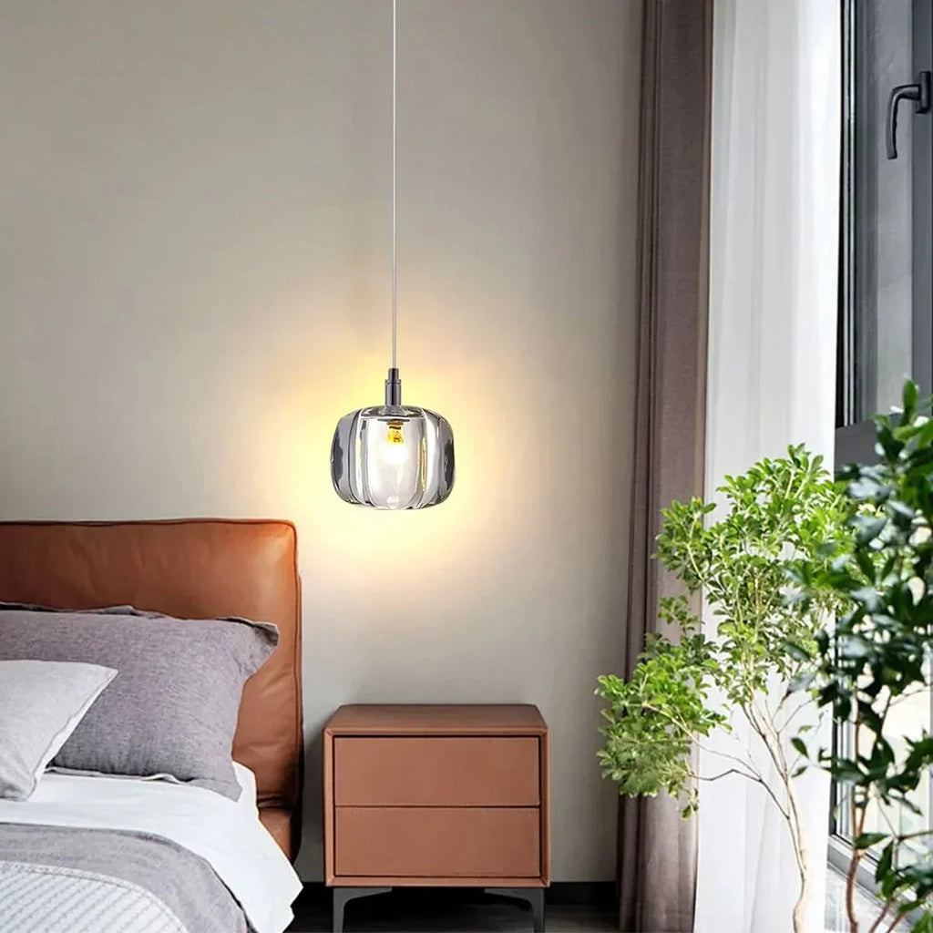 Multicolor Glass Pendant Light Fixture With Layered Lighting