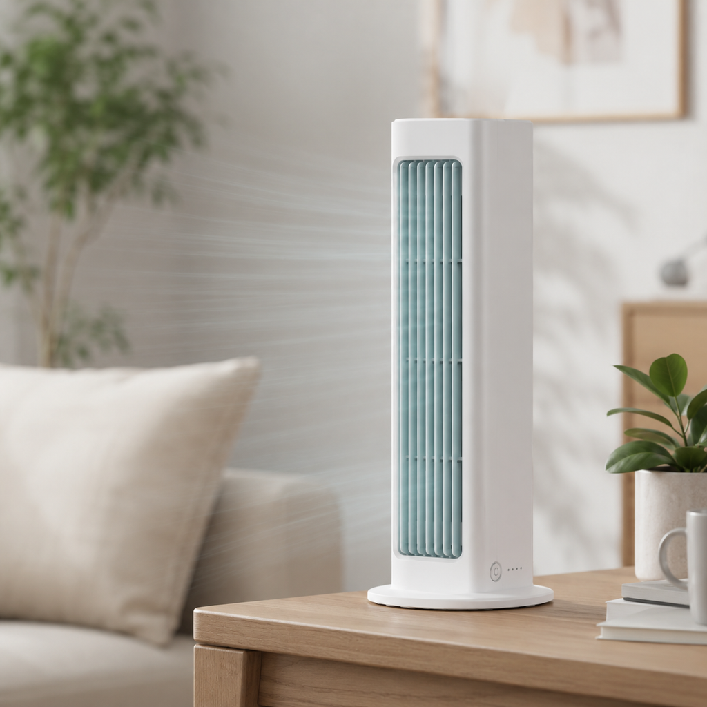 Efficient Airflow From A Compact Tower Fan With Oscillation