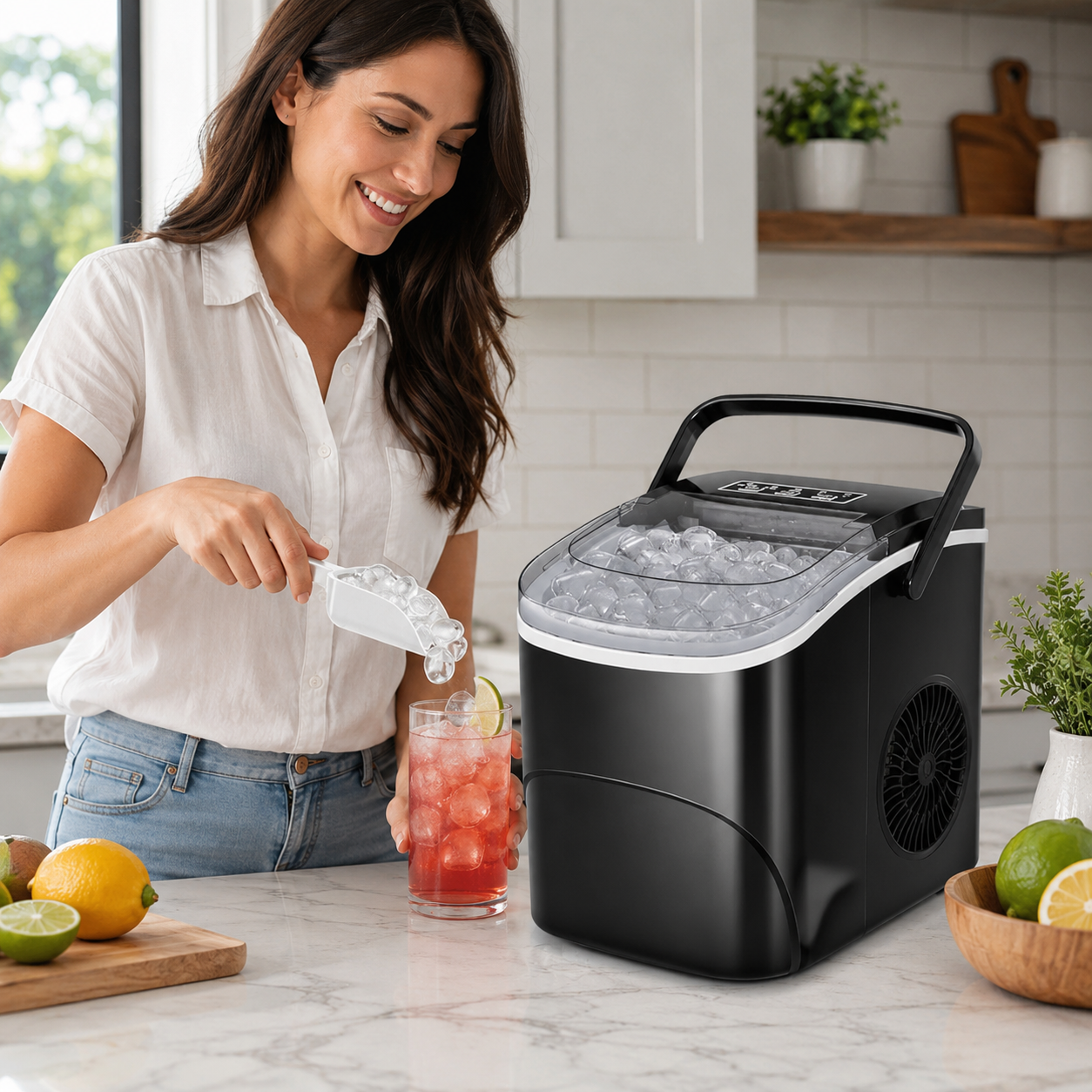 Slim Ice Maker For Quick Bullet Ice Production At Home