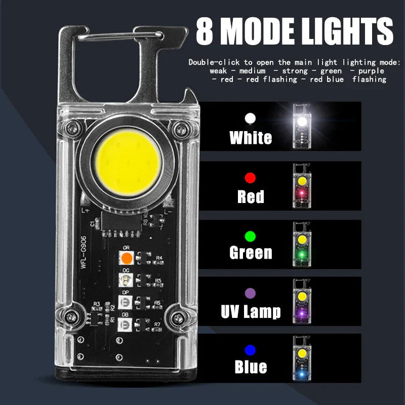 Tiny Keychain Flashlight With Bright LED Rechargeable Navigation Torch