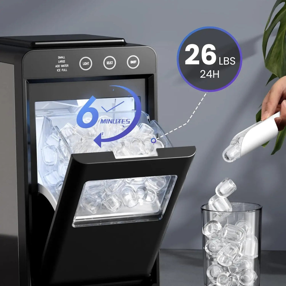 Travel Ready Ice Maker With Fast Ice And Self Cleaning For Home Or Office