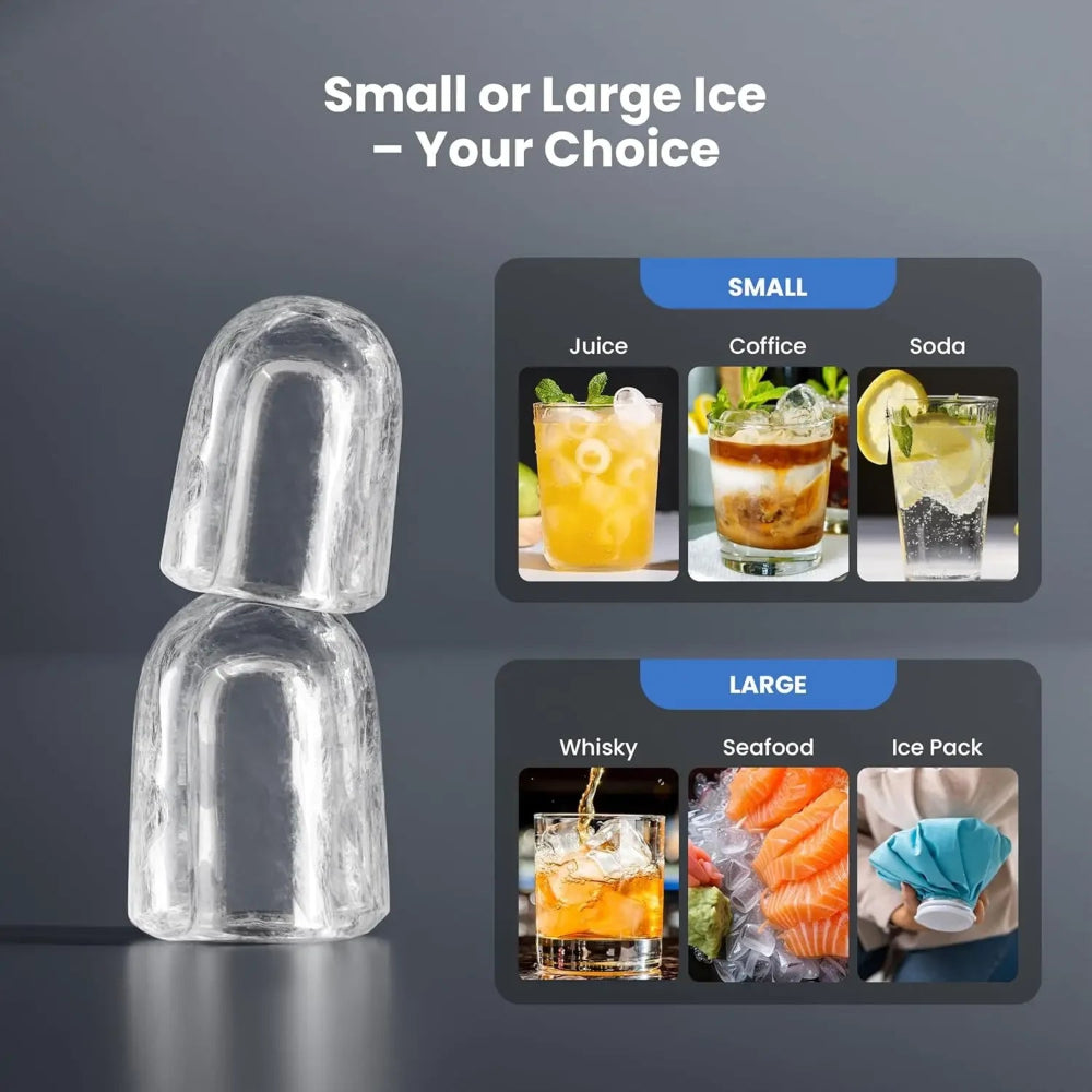 Travel Ready Ice Maker With Fast Ice And Self Cleaning For Home Or Office