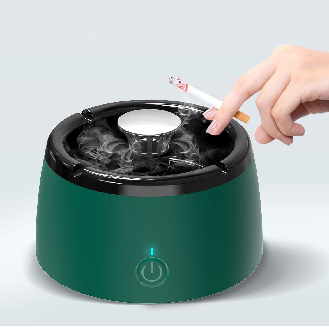 Smokeless Ashtray With Triple Filter Air Purification For Cleaner Indoor Air