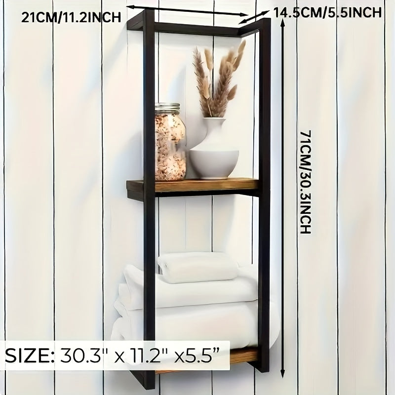 Modern Metal Towel Rack With Waterproof Shelf For Small Bathrooms