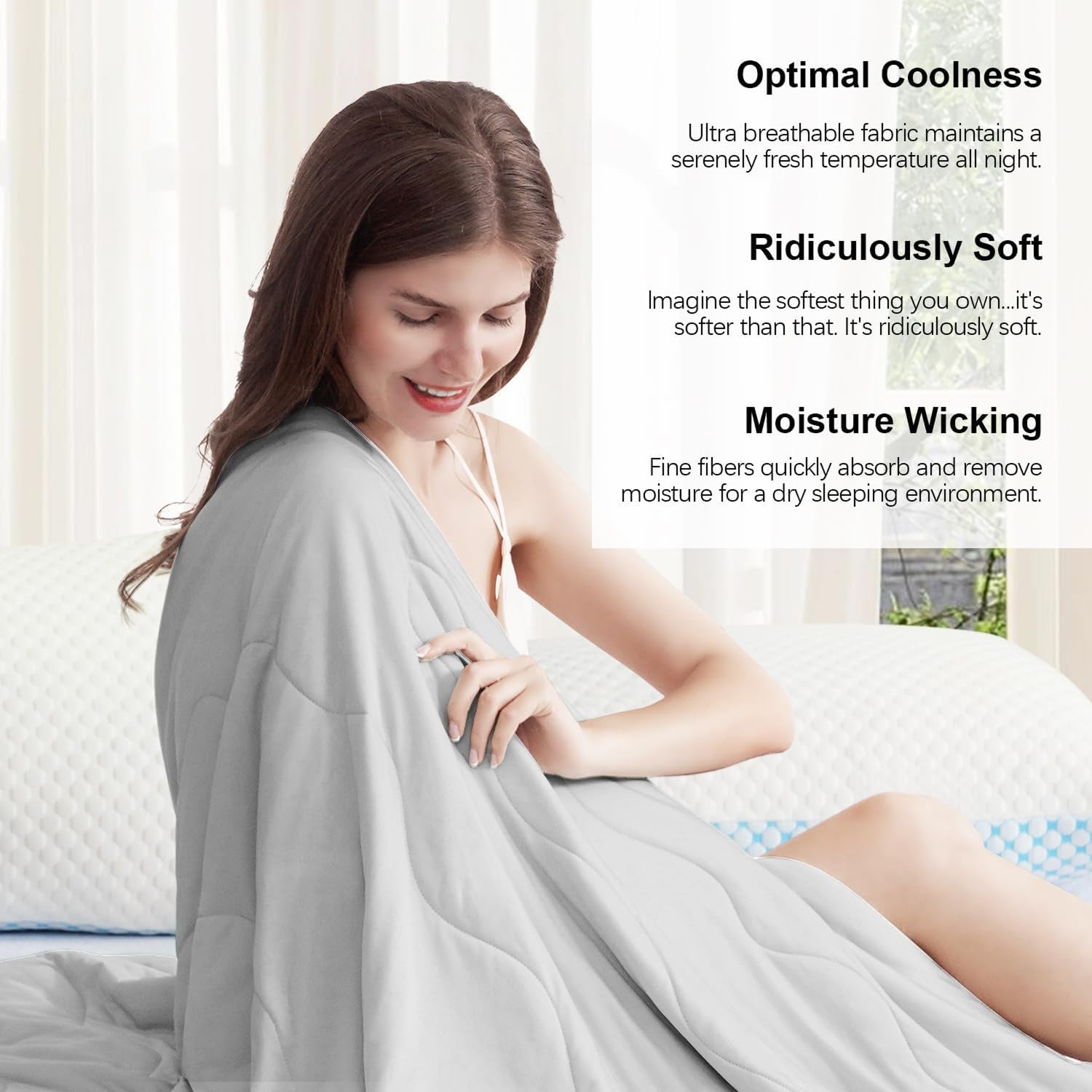 Q-Max Fabric Dual-Sided Cooling Blanket For Hot Sleepers