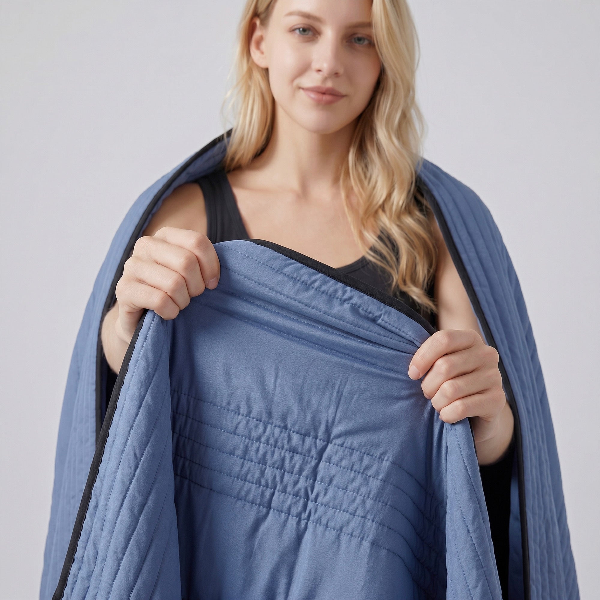 Ice Infused Cooling Blanket With Breathable Fabric For Hot Sleepers