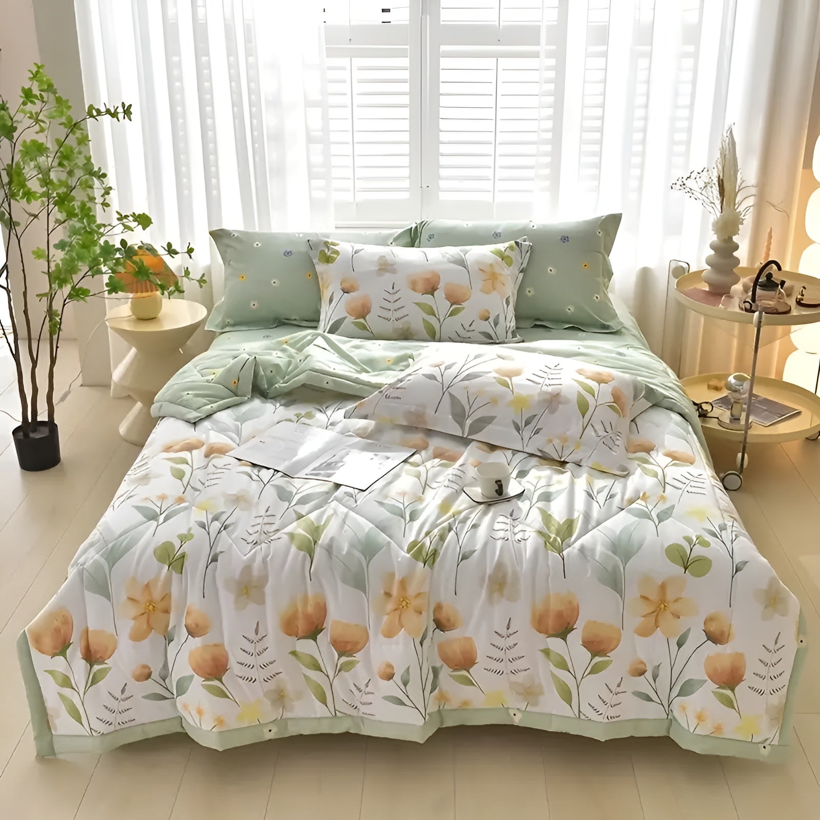 Lightweight Cooling Bed Blanket With Soft Cotton For Hot Sleepers