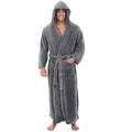 Men's Hooded Plush Bathrobe For Cozy Warmth And Comfort