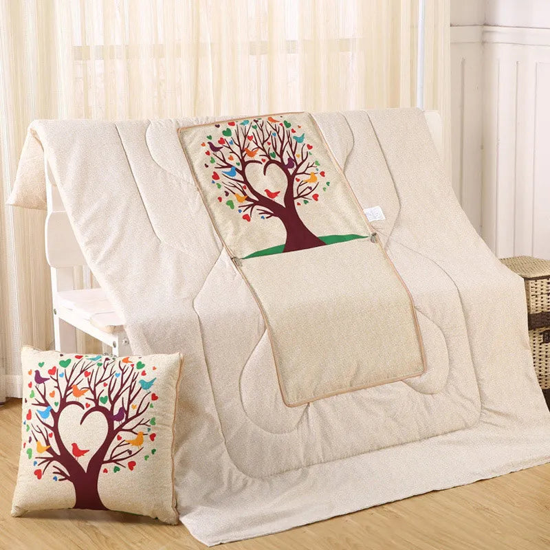 Versatile Pillow And Blanket Duo With Soft Polyester Fill For Cozy Comfort
