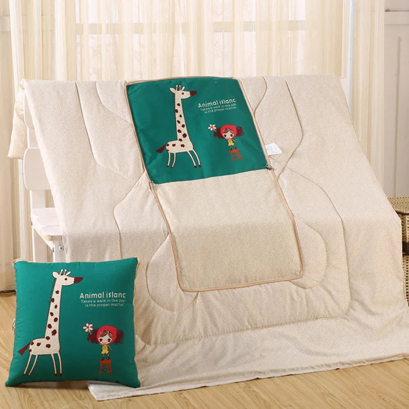 Versatile Pillow And Blanket Duo With Soft Polyester Fill For Cozy Comfort