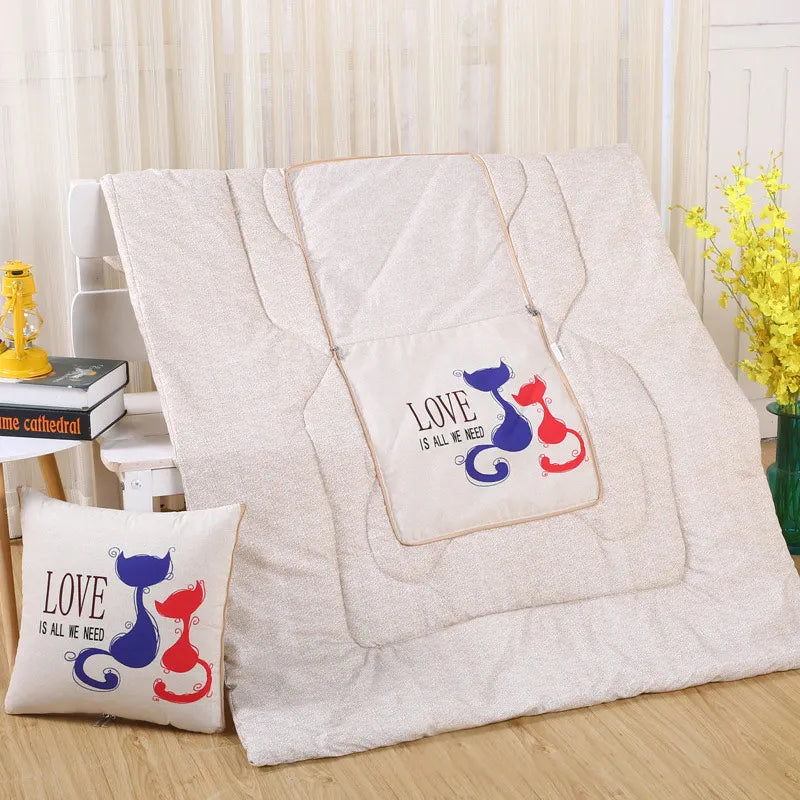 Versatile Pillow And Blanket Duo With Soft Polyester Fill For Cozy Comfort