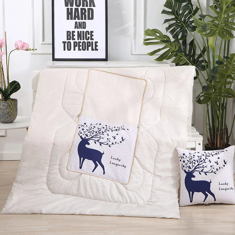 Versatile Pillow And Blanket Duo With Soft Polyester Fill For Cozy Comfort