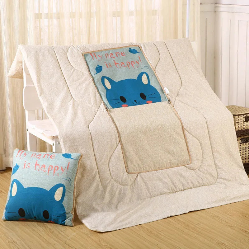 Versatile Pillow And Blanket Duo With Soft Polyester Fill For Cozy Comfort