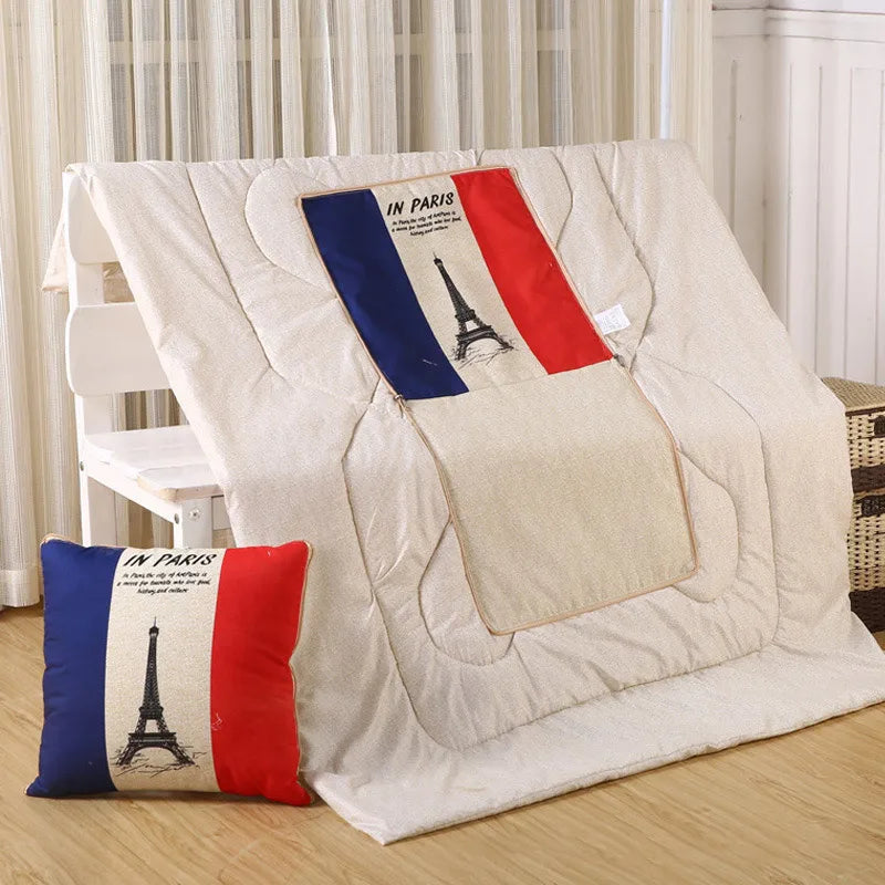 Versatile Pillow And Blanket Duo With Soft Polyester Fill For Cozy Comfort