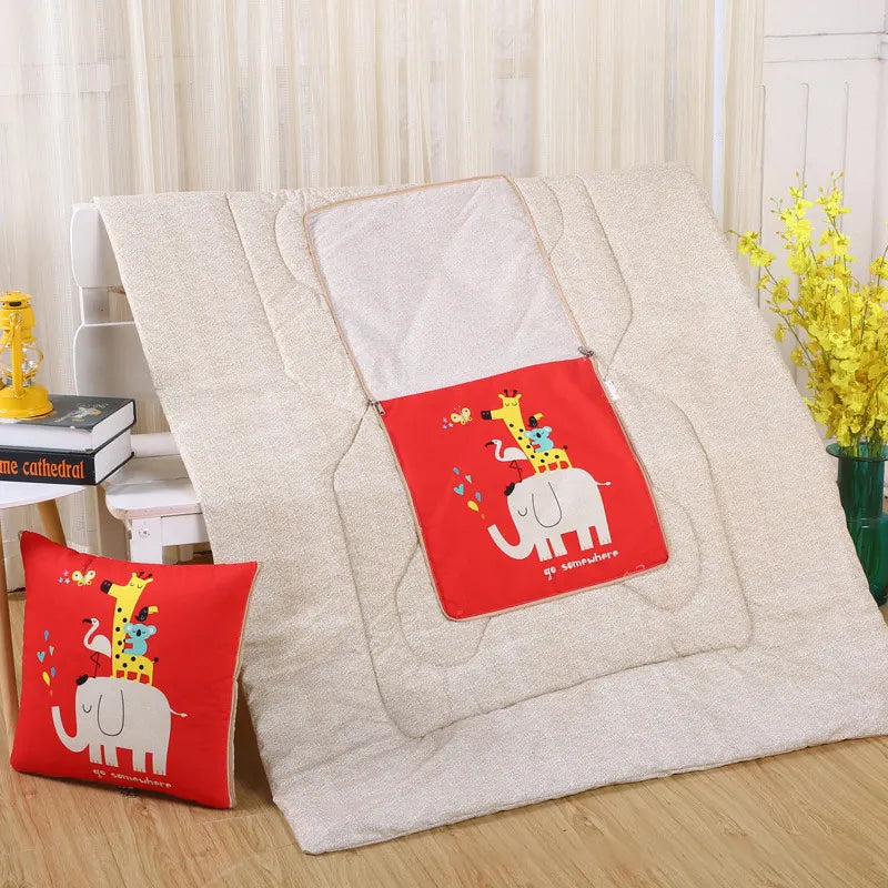 Versatile Pillow And Blanket Duo With Soft Polyester Fill For Cozy Comfort