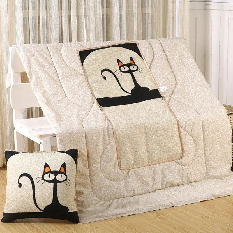 Versatile Pillow And Blanket Duo With Soft Polyester Fill For Cozy Comfort