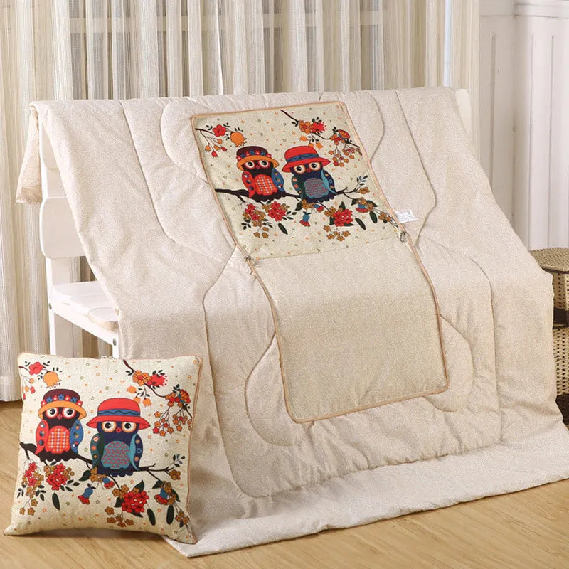 Versatile Pillow And Blanket Duo With Soft Polyester Fill For Cozy Comfort
