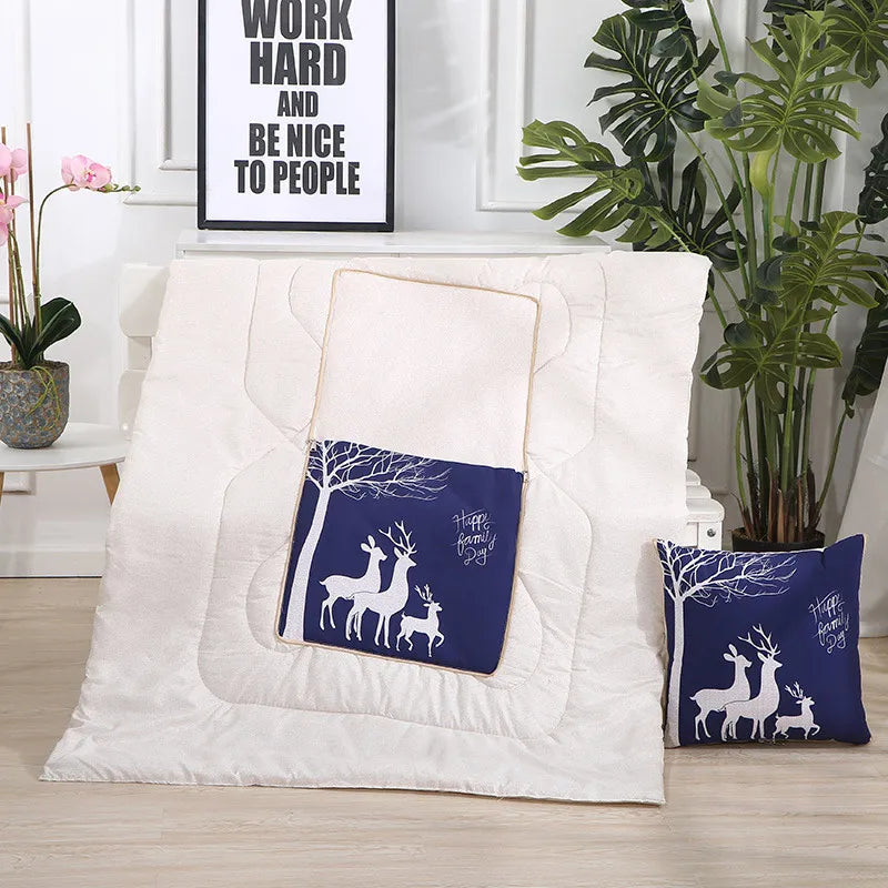 Versatile Pillow And Blanket Duo With Soft Polyester Fill For Cozy Comfort