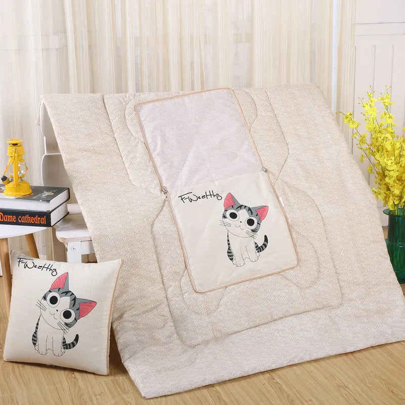 Versatile Pillow And Blanket Duo With Soft Polyester Fill For Cozy Comfort
