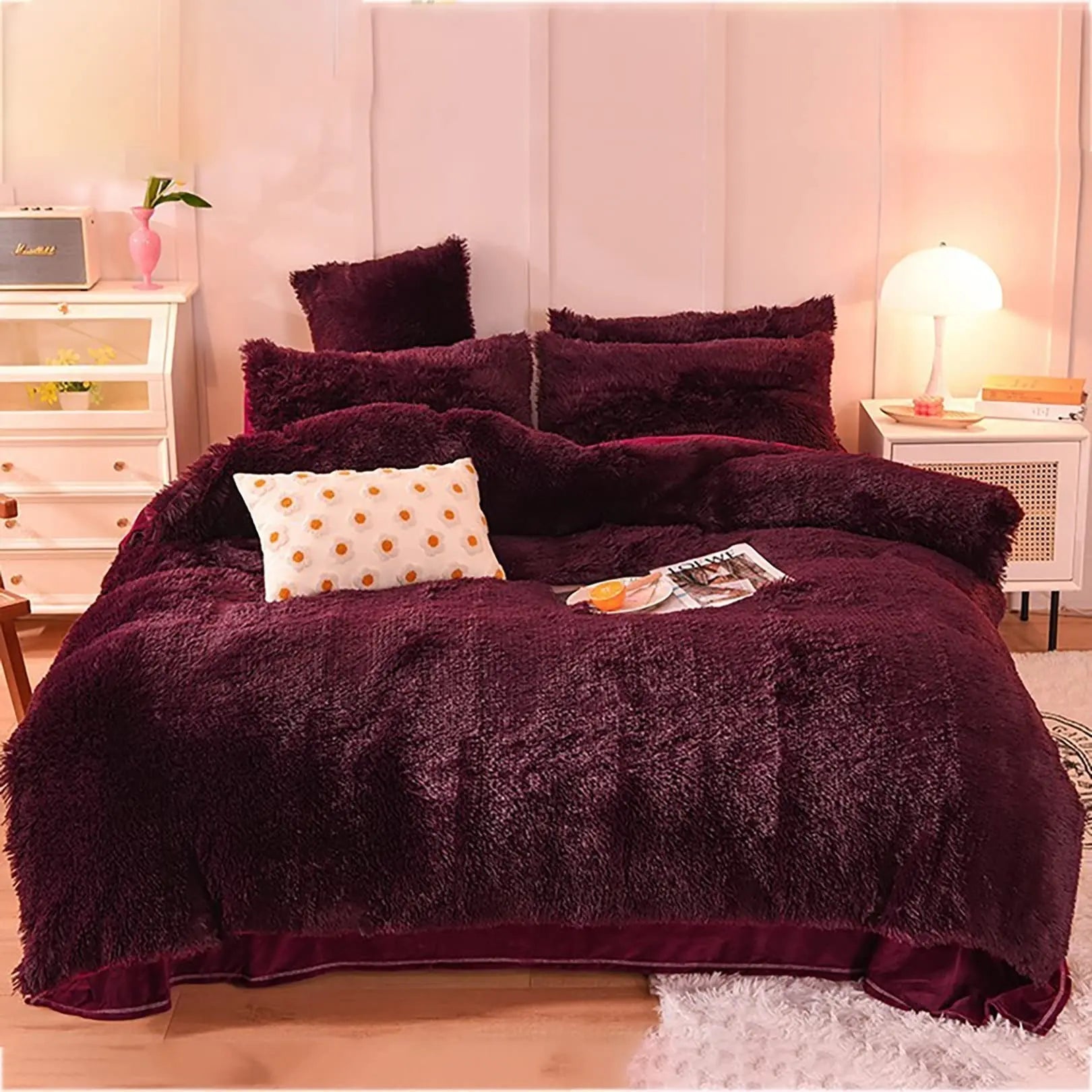 Duvet Cover With Reversible Faux Fur And Velvet From Cozy Plush