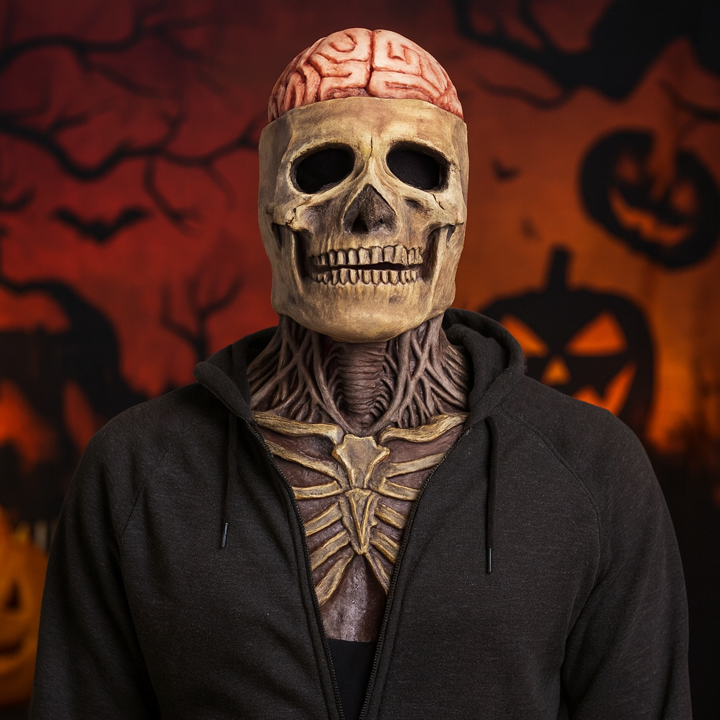 Realistic Skeleton Mask With Movable Jaw For Halloween