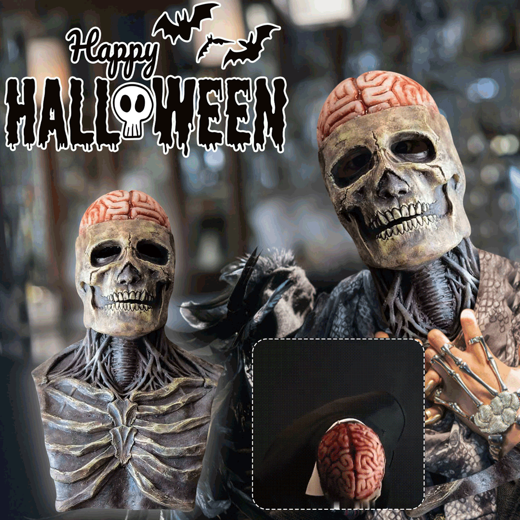 Realistic Skeleton Mask With Movable Jaw For Halloween