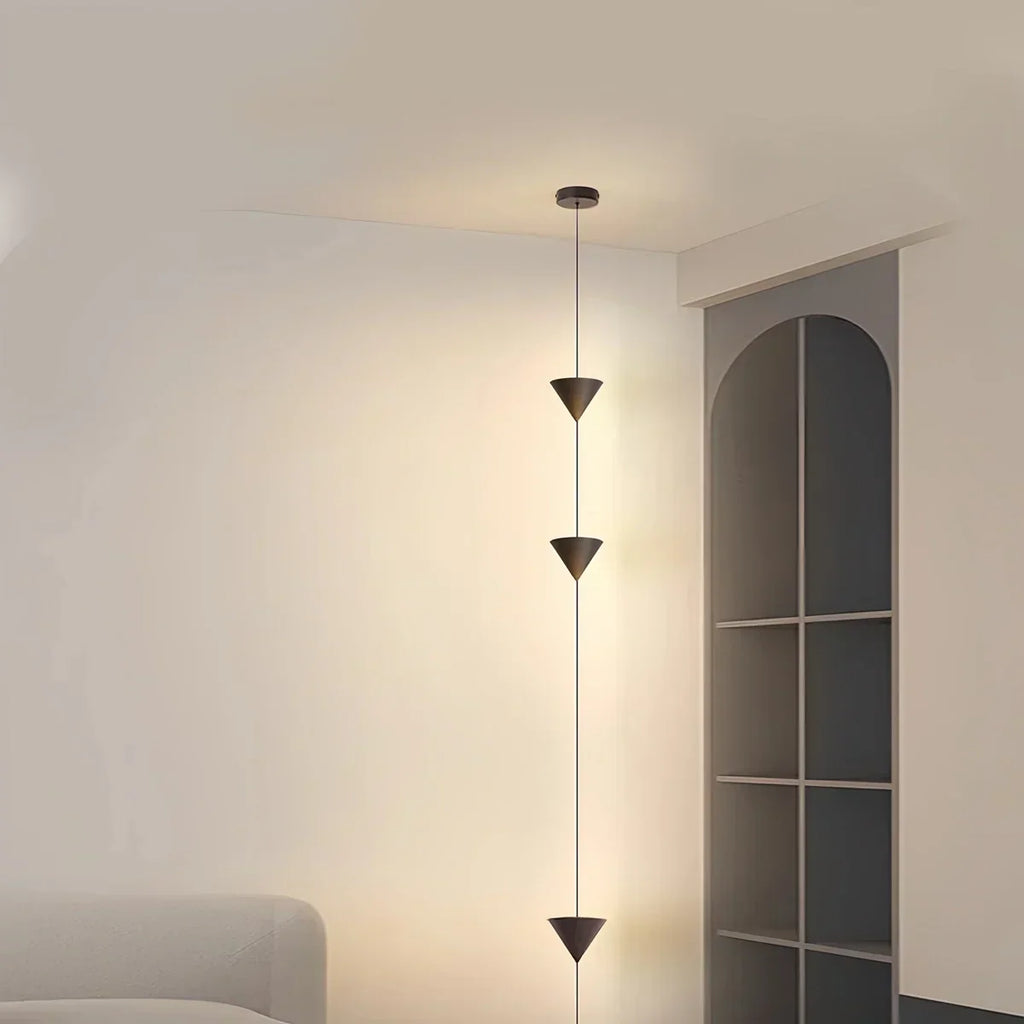 Cone Shaped Pendant Floor Lamp With Ambient LED Lighting