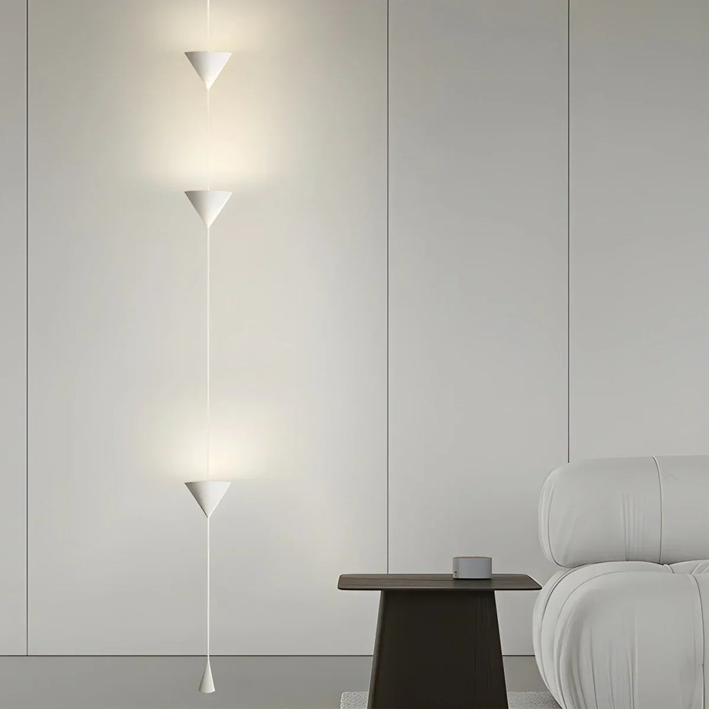 Cone Shaped Pendant Floor Lamp With Ambient LED Lighting