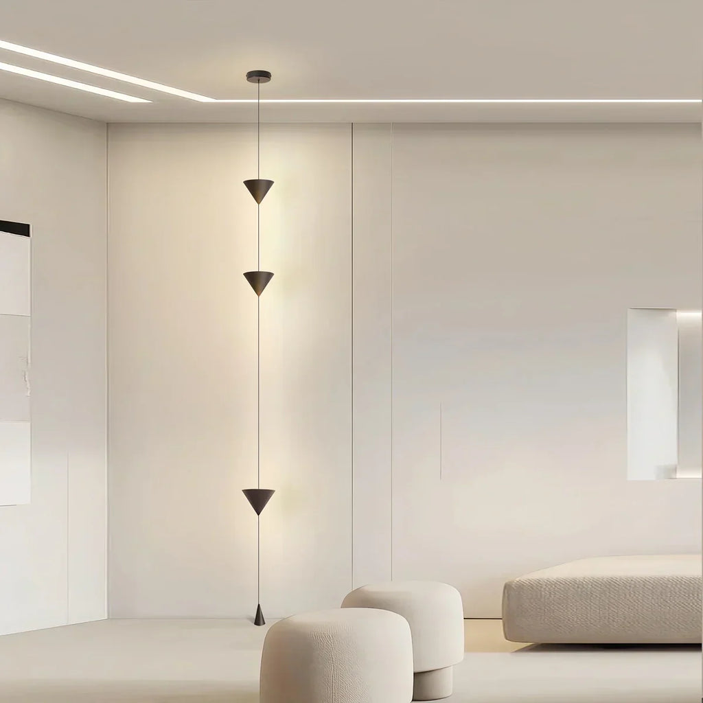 Cone Shaped Pendant Floor Lamp With Ambient LED Lighting