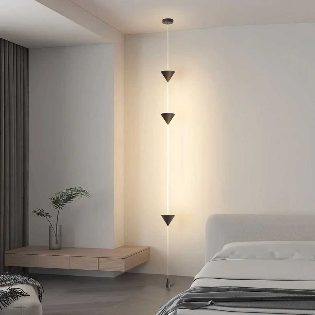 Cone Shaped Pendant Floor Lamp With Ambient LED Lighting