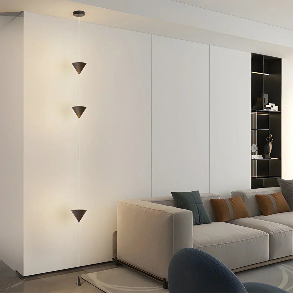 Cone Shaped Pendant Floor Lamp With Ambient LED Lighting